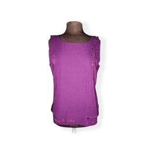 Purple embellished tank